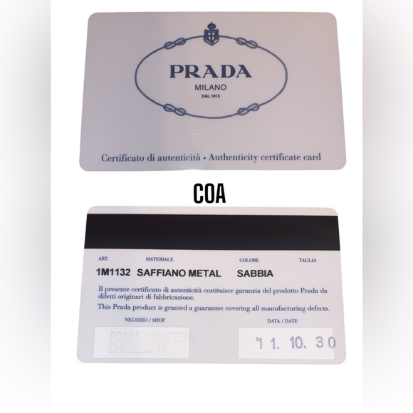 Authentic PRADA Saffiano Metal Sabbia Wallet w/ Card of Authenticity- Box Incl. - Picture 2 of 8